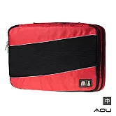 AOU 透氣輕量旅行配件 萬用包 露營收納包 多功能裝備工具袋 雙層衣物收納袋 單入-中(多色任選)66-037B 紅