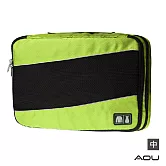 AOU 透氣輕量旅行配件 萬用包 露營收納包 多功能裝備工具袋 雙層衣物收納袋 單入-中(多色任選)66-037B 綠