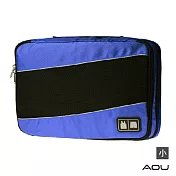 AOU 透氣輕量旅行配件 萬用包 露營收納包 多功能裝備工具袋 雙層衣物收納袋 單入-小(多色任選)66-037C 深藍