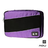 AOU 透氣輕量旅行配件 萬用包 露營收納包 多功能裝備工具袋 雙層衣物收納袋 單入-小(多色任選)66-037C 紫