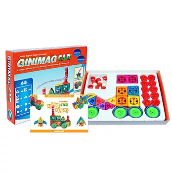 韓國Ginimag磁性建構片交通工具組(68片裝) 與Magformers等任何磁性玩具100%相容