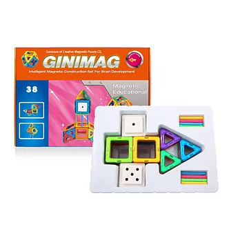 GINIMAG  38片  體驗款 磁性建構片 積木 益智玩具 磁鐵玩具 (Magformers相容)