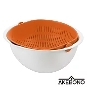 【AKEBONO 曙產業】魔法蔬果瀝水籃-共2色 (橘子紅 )| 鈴木太太公司貨