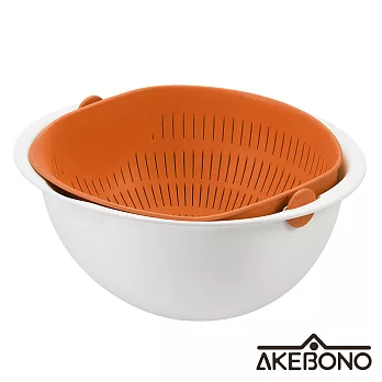 【AKEBONO 曙產業】魔法蔬果瀝水籃-共2色 (橘子紅 )| 鈴木太太公司貨