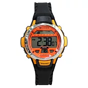 JAGA 捷卡 M1048A 青春活力小巧黑錶帶學生電子錶 - 橘黃