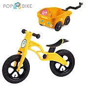 POPBIKE 兒童平衡滑步車 - AIR充氣胎 + 拖車組(黃)_ AIR車-桃色