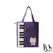ABS貝斯貓 可愛貓咪拼布 A4可入肩背包 提袋 88-200紫色