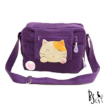 ABS貝斯貓 可愛貓咪拼布 肩背包 斜背包 88-192紫色