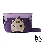 ABS貝斯貓 可愛貓咪拼布 肩背包 斜揹包 88-206紫色