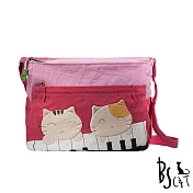 ABS貝斯貓 可愛貓咪拼布 肩背包 斜揹包 88-213粉紅