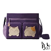 ABS貝斯貓 可愛貓咪拼布 肩背包 斜揹包 88-217紫色