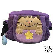 ABS貝斯貓 可愛貓咪手工拼布小型側背包/零錢包 (紫) 88-046