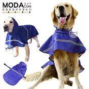 【摩達客寵物系列】寵物大狗小狗透氣防水雨衣(藍色/反光條/五種尺寸可選) 黃金拉拉哈士奇XL  藍色