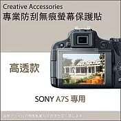 SONY A7S專用防刮無痕螢幕保護貼(高透款)