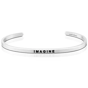 MANTRABAND 美國悄悄話手環 Imagine  想像力 就是創造力 銀色手環