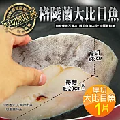 【優鮮配】嚴選中段厚切無肚洞格陵蘭大比目魚(380g/片)-任選