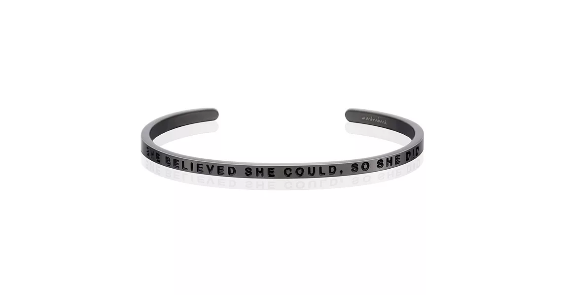 MANTRABAND 美國悄悄話手環 She Believed She Could 新款灰銀手環
