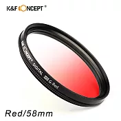 K&F Concept 超薄無暗角清晰漸變圓形濾鏡 紅色58mm