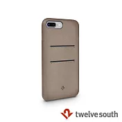 Twelve South Relaxed Leather iPhone 7 Plus 卡夾皮革保護背蓋 - 灰褐色