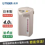 【 TIGER 虎牌】日本製 4.0L微電腦電熱水瓶(PDR-S40R) 卡吉色