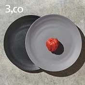 【3,co】水波小菜盤(2件式) - 灰+黑