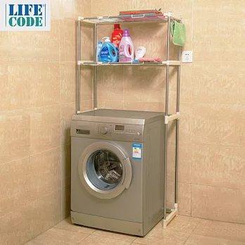 【LIFECODE】聰明媽咪-可伸縮置物架-附2個毛巾掛勾/洗衣機架/馬桶架