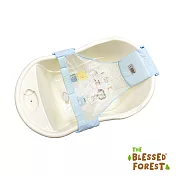 祝福森林 嬰幼兒專用浴盆27.5L含沐浴網(贈水杓)-米白+藍浴網