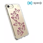 Speck Presidio Clear+Print iPhone 7(4.7吋) 透明+粉色彩蝶防摔保護殼