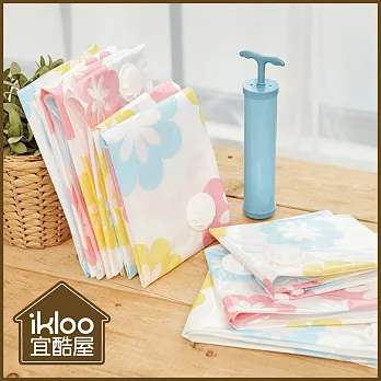 【ikloo】花漾真空壓縮袋加厚款(13件組)