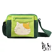 ABS貝斯貓 可愛貓咪拼布 肩背包 斜背包 88-193深綠