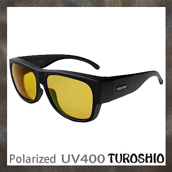 Turoshio 超輕量-坐不壞科技-偏光套鏡-近視/老花可戴 H80098 C2 黑黃片(大)