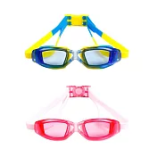 透明平光兒童用防水防霧泳鏡(YY-6331)透明藍色