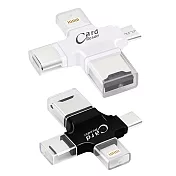 IS-OT1多功能四合一讀卡機 MicroUSB/Lightning/Type-C/USB/TF卡黑