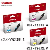 CANON CLI-751XL C/M/Y原廠墨水組