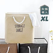 【收納職人】自然簡約風StorageLarge超大容量粗提把厚挺棉麻方型整理收納籃/洗衣籃髒衣籃XLXL麻黃