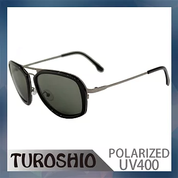 Turoshio TR90+不鏽鋼 偏光太陽眼鏡 P8576 C1 亮黑/槍色
