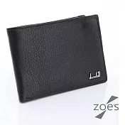 【Zoe s】頂級柔軟小牛皮 隱式卡片夾 真皮二折短夾(紳士黑)