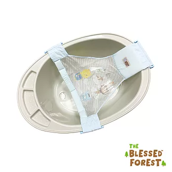祝福森林 嬰幼兒專用浴盆45L含沐浴網(贈水杓)-灰+藍浴網