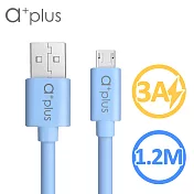 a+plus micro USB 極速3A大電流充電/傳輸線 1.2M藍色
