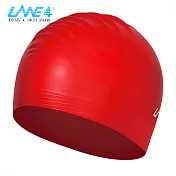 LANE4羚活 LATEX CAP成人多色乳膠彈性泳帽紅