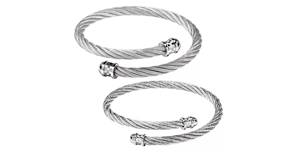 ROYAL DAMON 羅亞戴蒙 互動心-情侶手環-銀