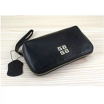 (共三色)【L.Elegant】 韓版真皮時尚OL零錢包卡包黑色