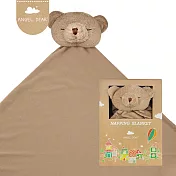 美國 Angel Dear 大頭動物嬰兒毛毯單入禮盒 (棕色小熊)棕色小熊