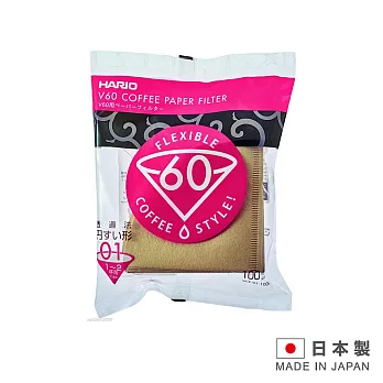HARIO 日本製造 咖啡濾紙1-2杯用 VCF-01-100M-100入