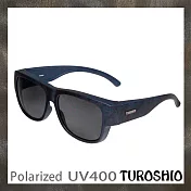 Turoshio 超輕量-坐不壞科技-偏光套鏡-近視/老花可戴 H80098 C12圖紋藍(大)
