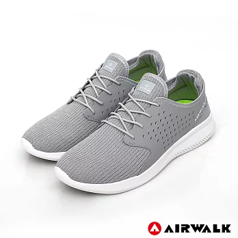 美國AIRWALK(男) - 迴力追風編織慢跑鞋-US9灰