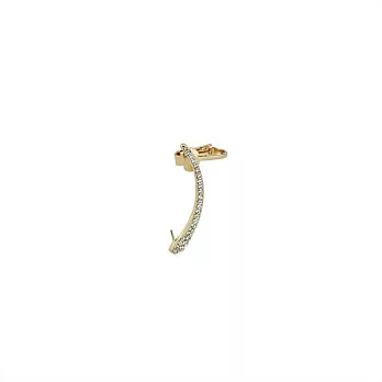 Snatch 一閃彎曲排鑽耳骨夾耳環 - 金 / Diamond Row Ear Cuff & Earrings - Gold