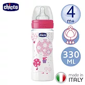 chicco-舒適哺乳-甜美女孩矽膠PP特大奶瓶330ML-三孔4m+