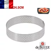 法國【de Buyer】畢耶烘焙『法芙娜不鏽鋼氣孔塔模系列』圓形24.5公分塔模