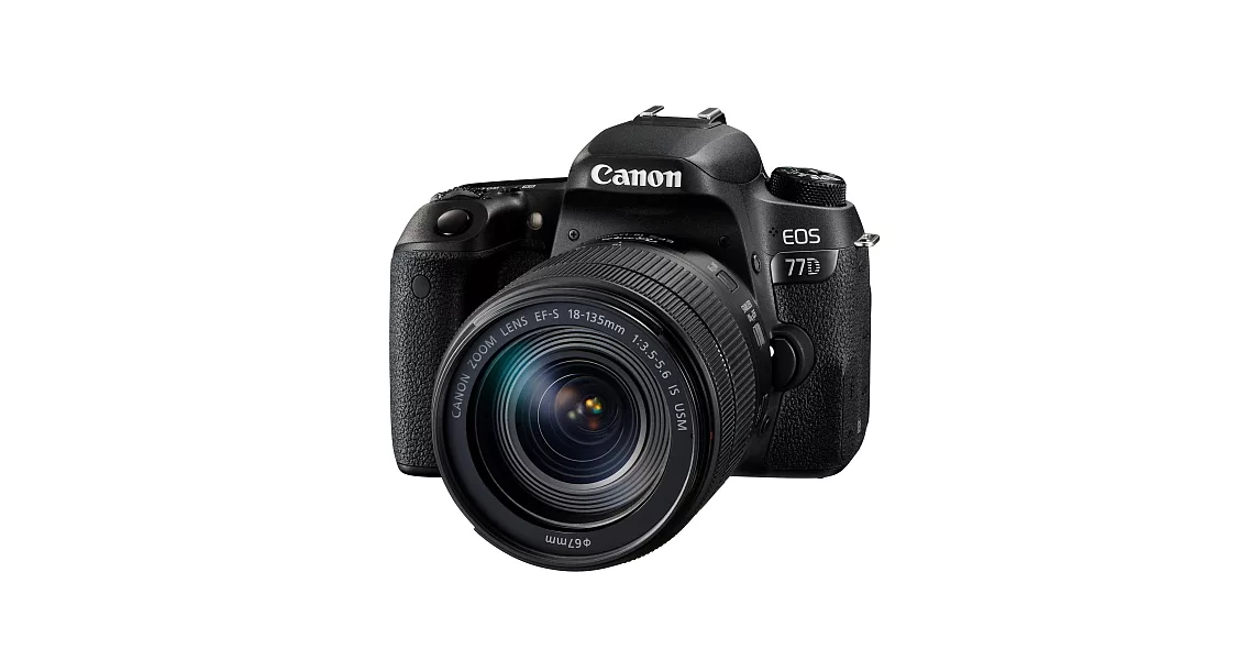 Canon EOS 77D 18-135mm (公司貨)+128G卡+專用電池座充組+大吹球清潔組+拭鏡筆+保護鏡+專用快門線+相機包